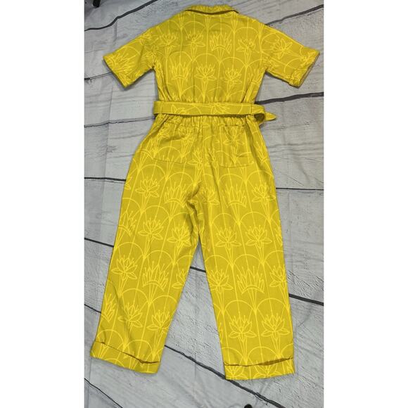 Disney Princess Tiana Bayou Adventure Jumpsuit Costume Youth 5/6 Yellow Zip Up - Picture 2 of 5
